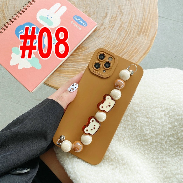 Huawei Nova 7 SE Mate 30 P40 P30 Y9S Xiaomi Mi 11 10T Lite Pro Redmi note 9T 10 5G Silicon Soft Case with Bear Flower Chain Cover