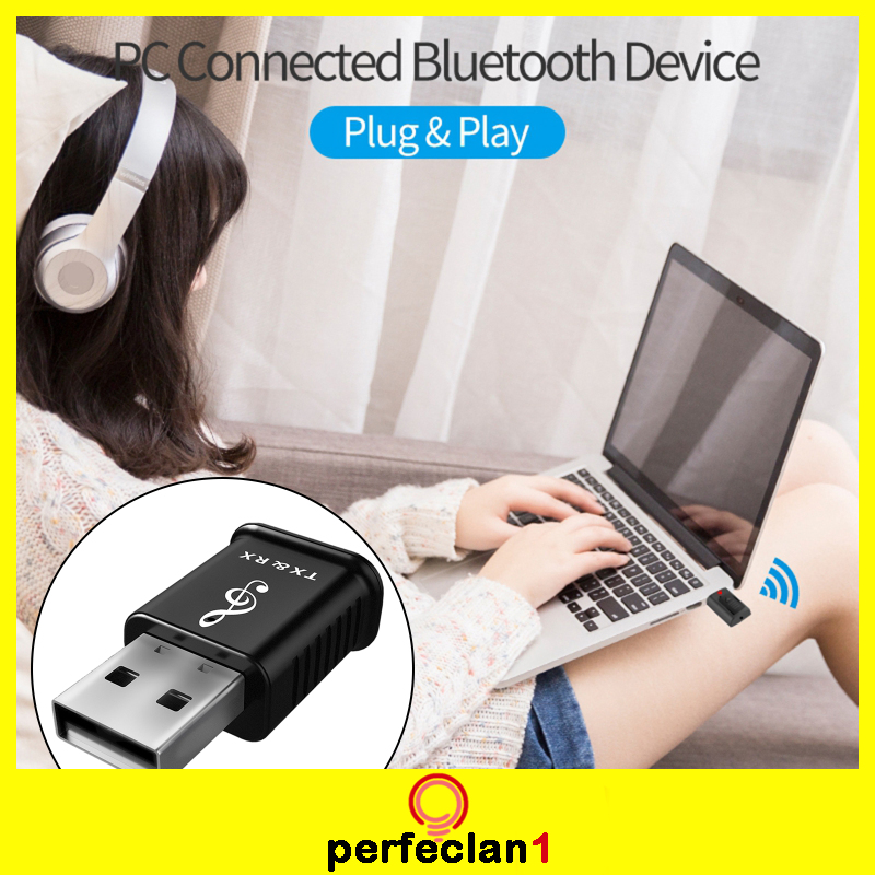 [PERFECLAN1]USB Bluetooth 5.0 Audio Adapter Transmitter Receiver for TV/PC AUX Speaker