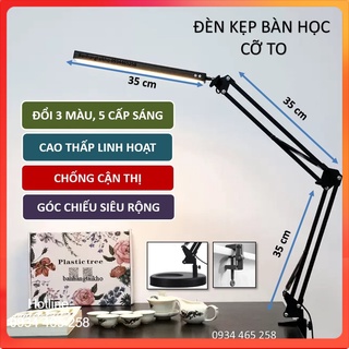 [Mới] Đèn kẹp bàn PIXAR làm việc để bàn chống cận đổi 3 màu, 10 cấp sáng