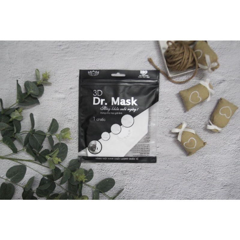 [Túi 1 Chiếc] Khẩu Trang 3D Dr Mask Có Van Thở (4 Lớp) Làm Từ 100% Vải PP, Lọc Bụi Tiêu Chuẩn PM2.5 Xuất Khẩu Cao Cấp
