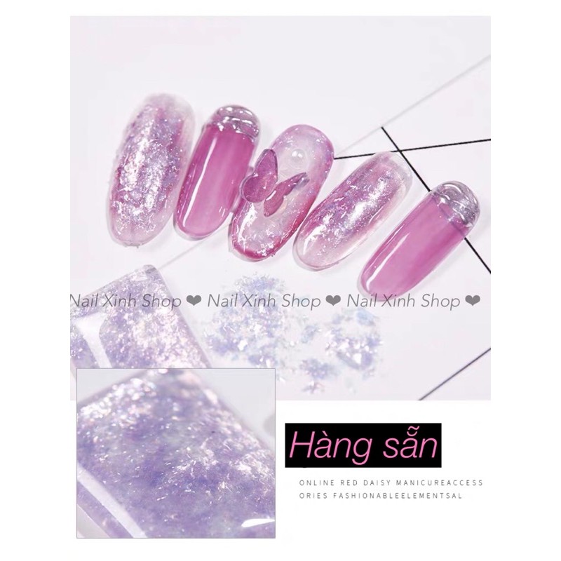 [ Mới ] Xà cừ mỏng , kim tuyến trang trí nail đắp ẩn vân đá