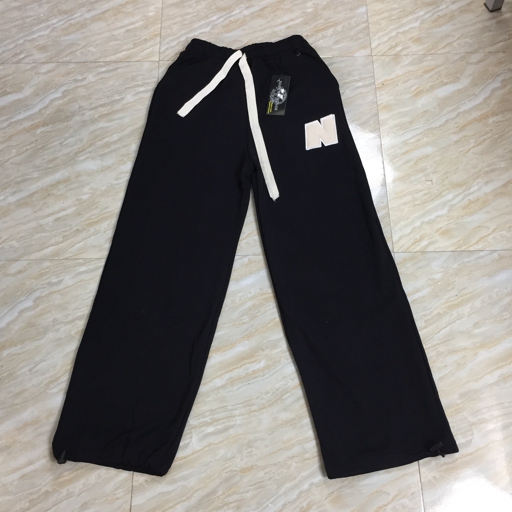 Quần Ống rộng suông nữ Chất nỉ T268 Phối Dây Rút Trendy Ullzang Unisex Nam Nữ