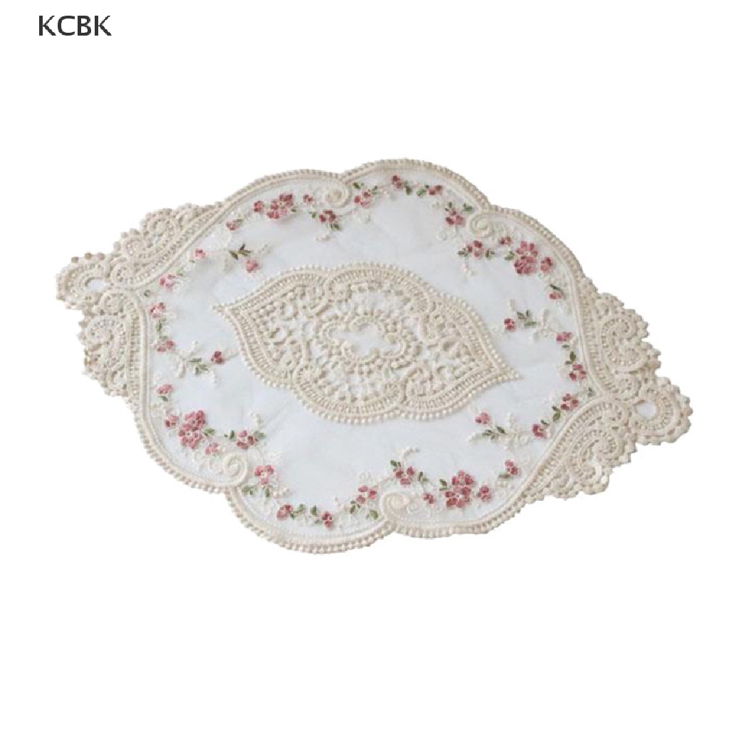 KC 1Pc Dining Table Embroidery Placemat European Style Lace Fabric Plate Mat BK