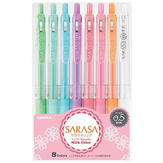 [HÀNG CHÍNH HÃNG]SET 8 BÚT ZEBRA SARASA CLIP MILKY