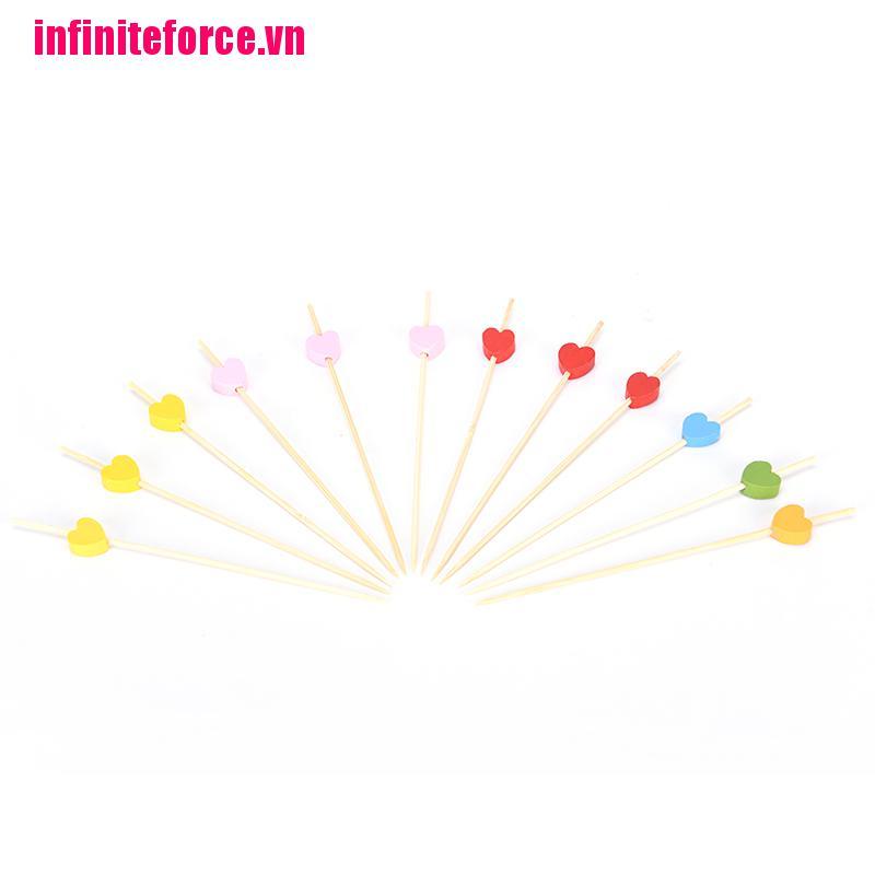 Set 100 chiếc tăm gỗ phối trái tim xinh xắn đa dụng