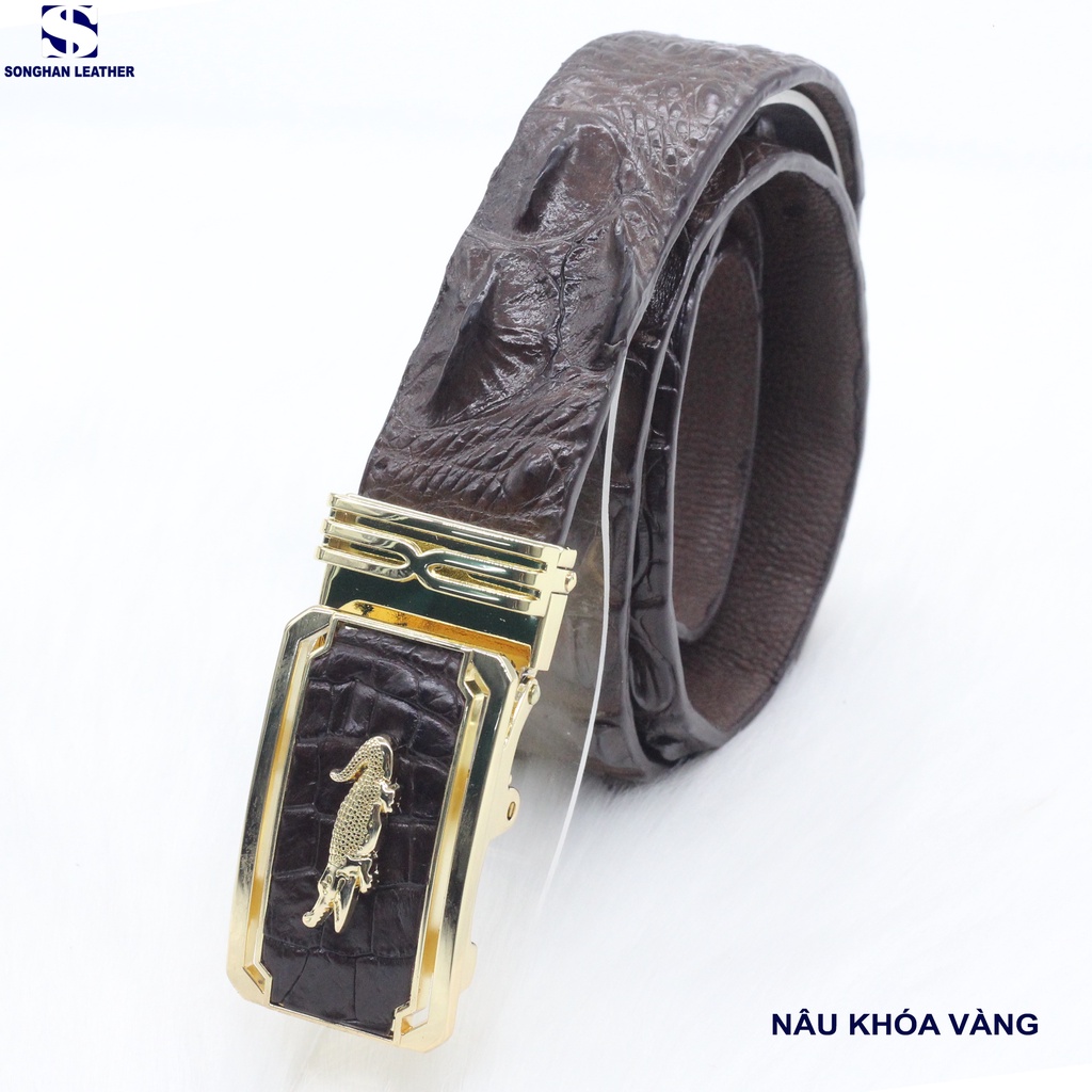 Dây Lưng da cá sấu, dây nịt nam da 3.5cm bản liền không nối.BH 12 tháng kèm mặt Cao Cấp Không Rỉ, Mạ Chống Xước