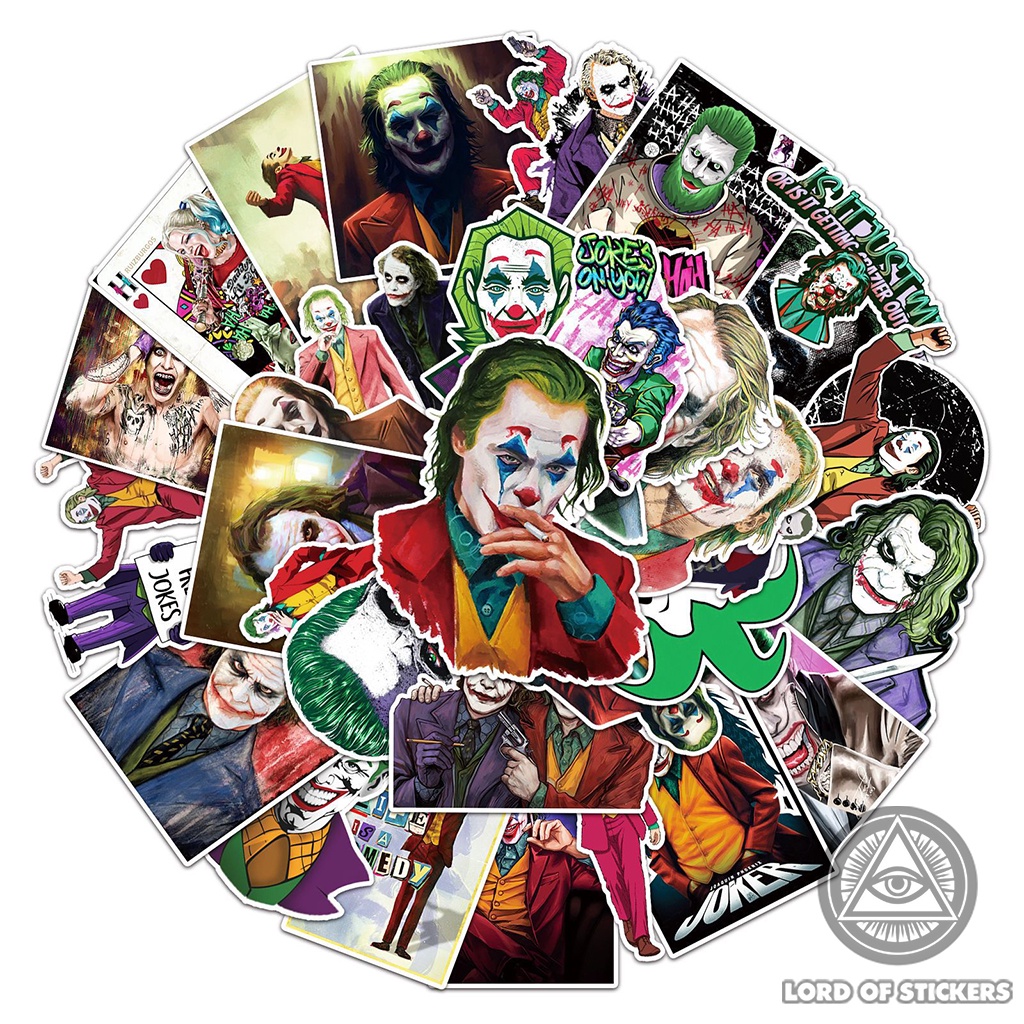 Set 50 Hình Dán The Joker Sticker DC Comics Chống Thấm Nước Trang Trí Mũ Bảo Hiểm, Laptop, Ván Trượt, Vali, Điện Thoại