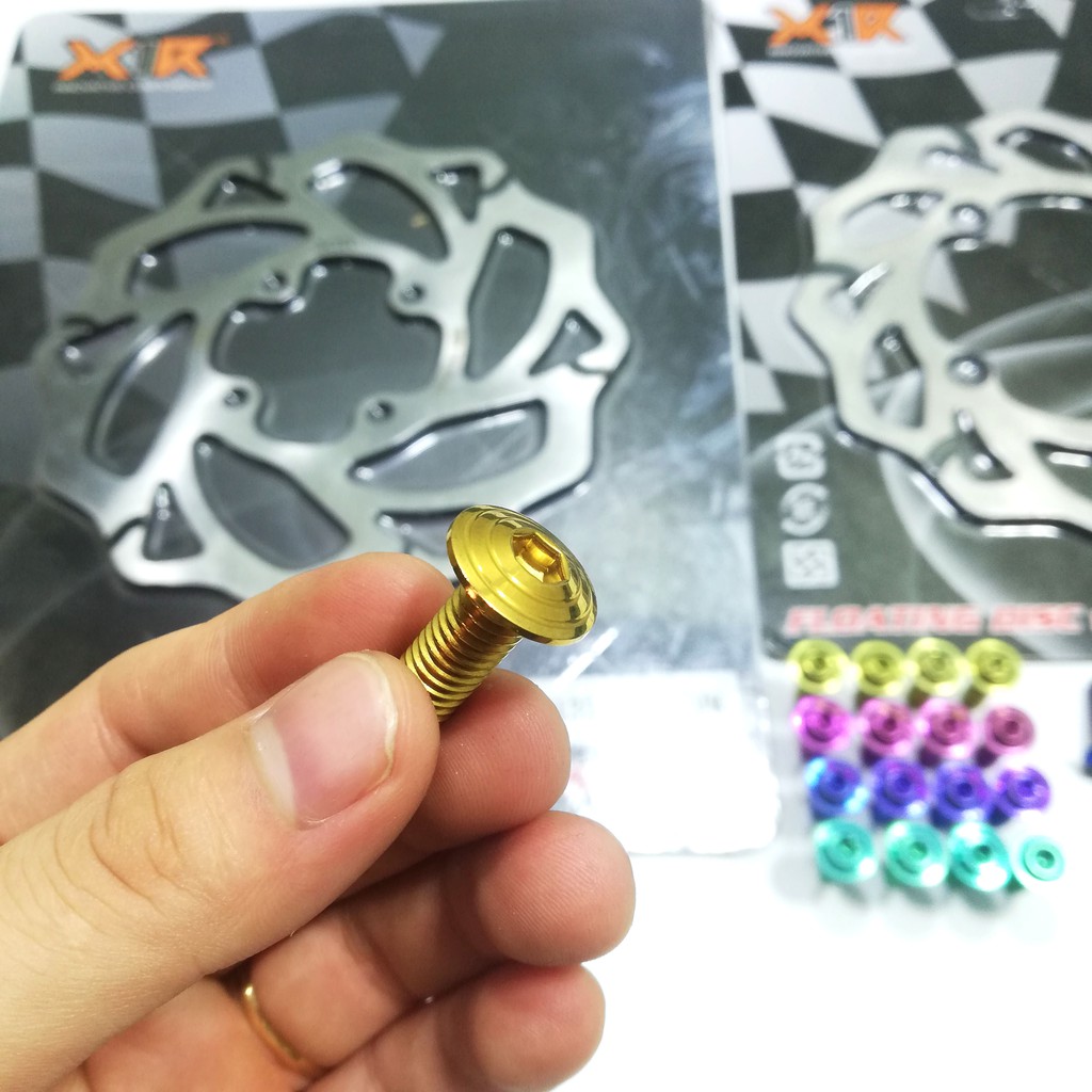 Cặp đĩa thắng trước sau X1r cho xe  Exciter 150 kèm ốc gắn