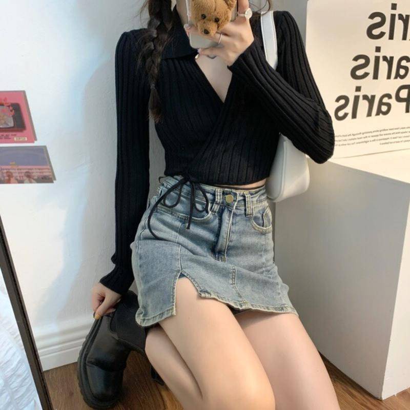 Áo nữ ZHELIHANGFEI eo cao cột dây gợi cảm thời trang