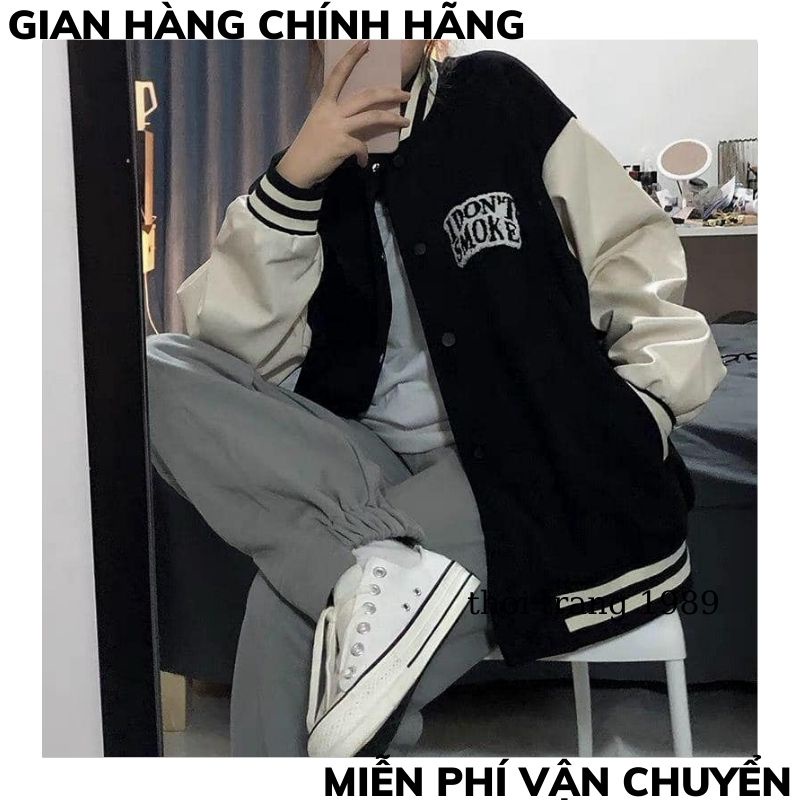 Áo bomber phối tay trắng áo khoác bomber bóng chày form rộng chất đẹp chuẩn form ULZZANG phong cách hàn quốc XMTC 2