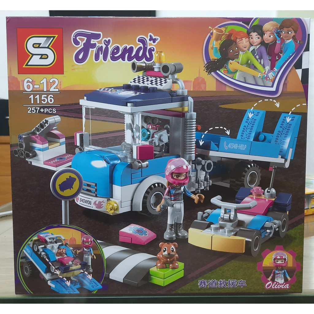 Friends Lego Friends Xếp Hình Đường Đua Ô tô Siêu xe lego Con Gái 1156