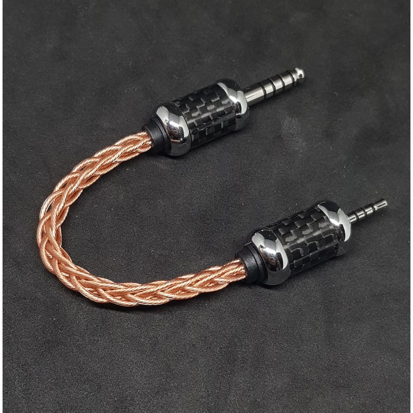 Dây cáp chuyển tín hiệu IC 2.5mm Balanced ra 4.4mm Balanced - Dây đồng OFC 1.2mm tết 8 - Giắc cắm mạ Rhodium