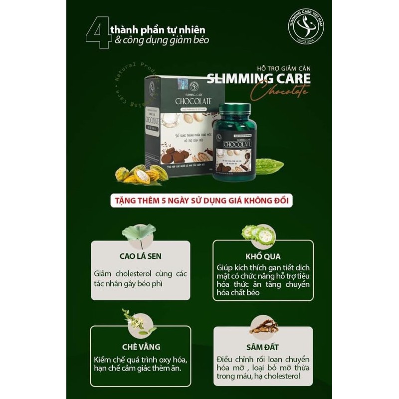 Viên Chocolate Giảm Cân Slimming Care Detox Thảo mộc