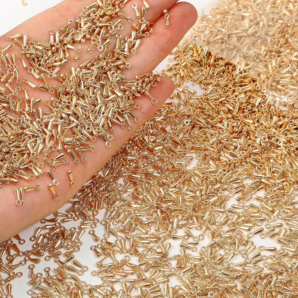 Bộ 100 móc nối dài vòng cổ/vòng tay hình giọt nước kích thước 2x7mm