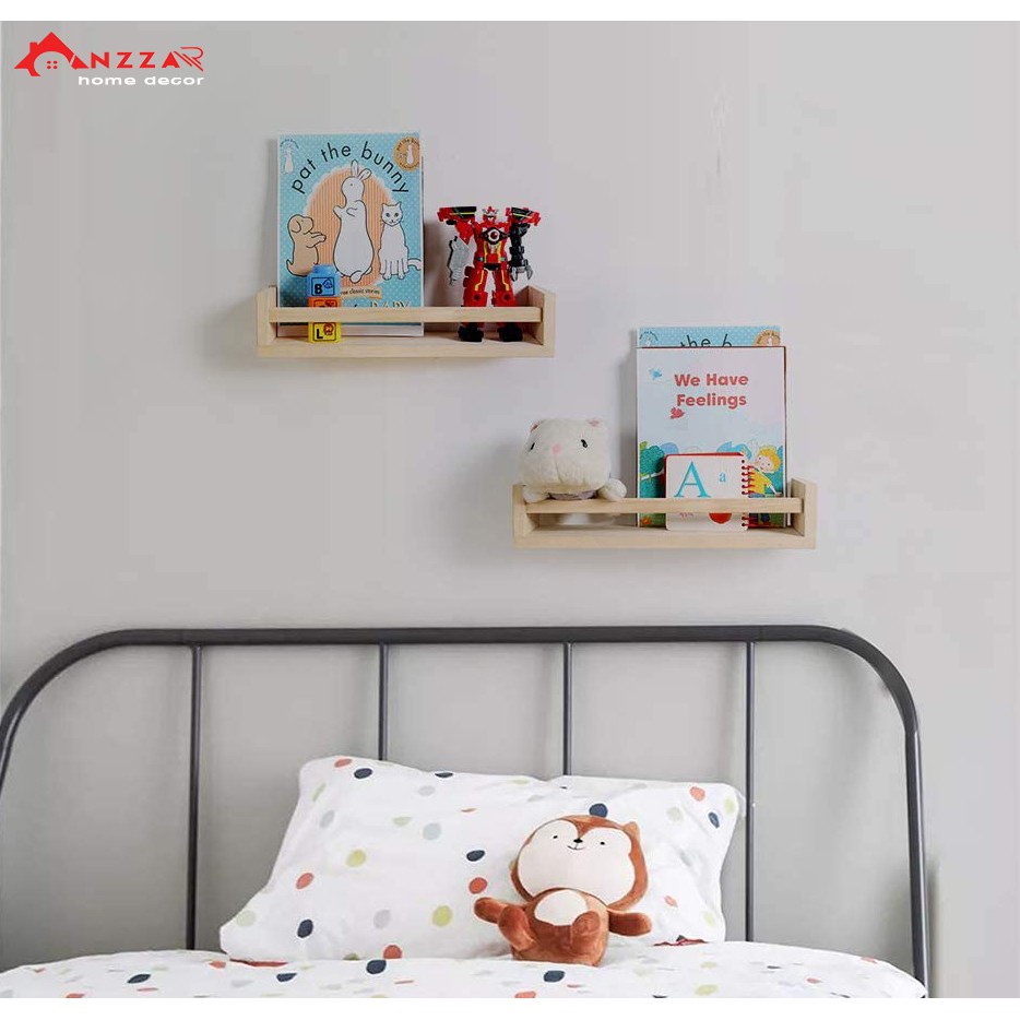 Giá gỗ treo tường để sách, đồ lưu niệm, Kệ gỗ treo tường trang trí đẹp, decor nội thất