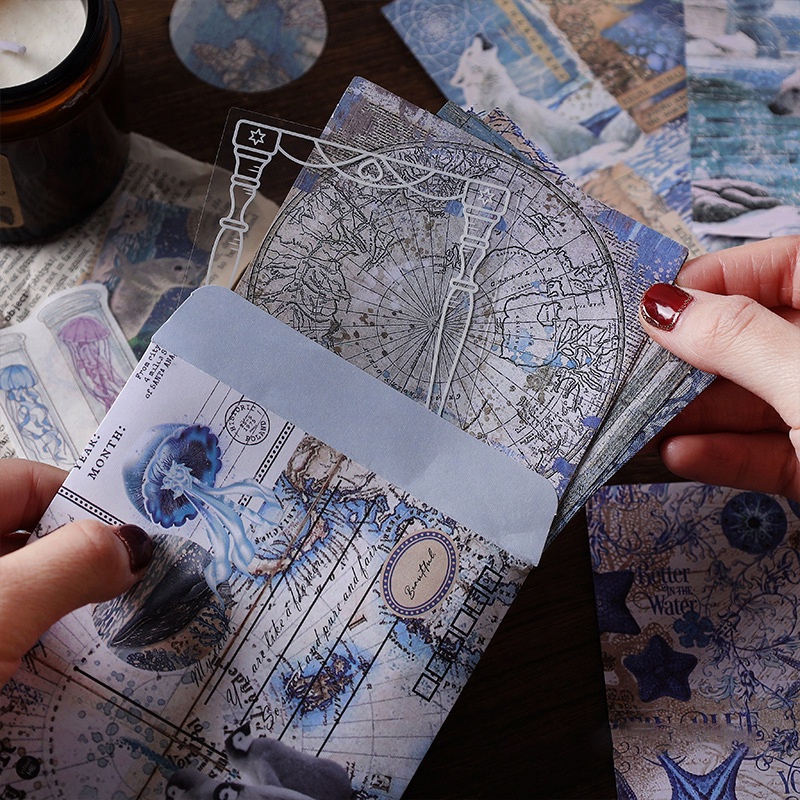 Bộ 100 Sticker Dán Trang Trí Sổ Lưu Niệm Theo Phong Cách Vintage