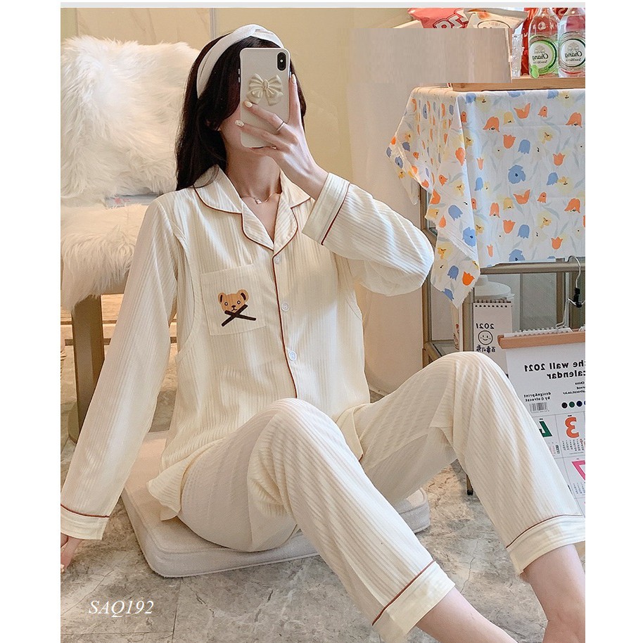 [Mã FAMARAL2 giảm 10K đơn 50K] Bộ Bầu Dài Tay Sau Sinh-SAQ192 CHẤT MẶC HÈ THU MỎNG MÁT