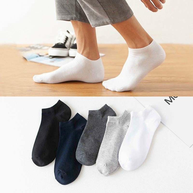 Vớ trơn cổ ngắn nam nữ nhật  thấm hút mồ hồi khử mùi Store4girls