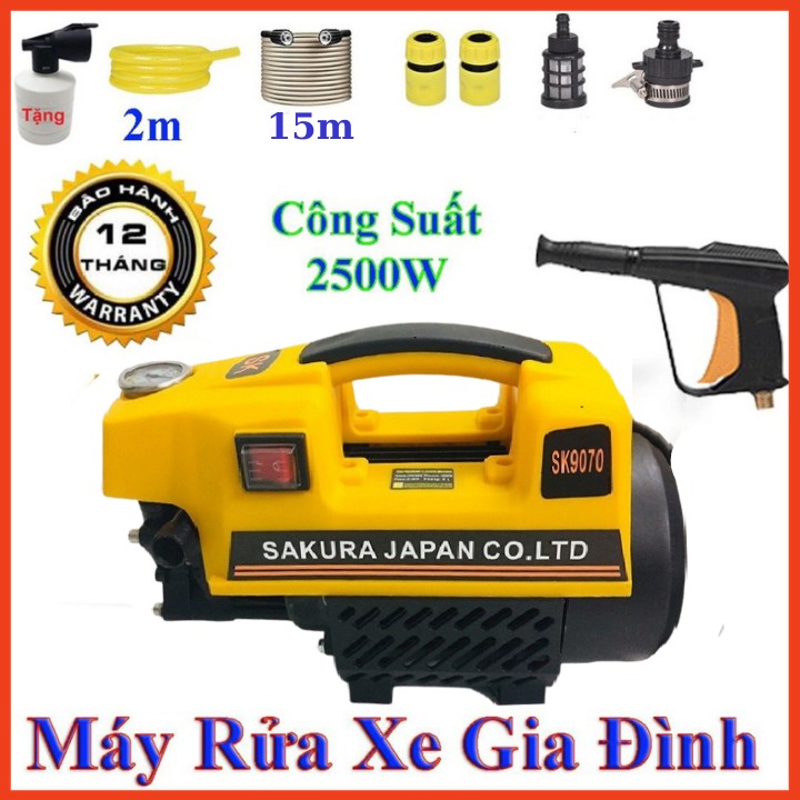 [Chính Hãng] Máy rửa xe mini - Sakura 2500W - Tặng bình bọt