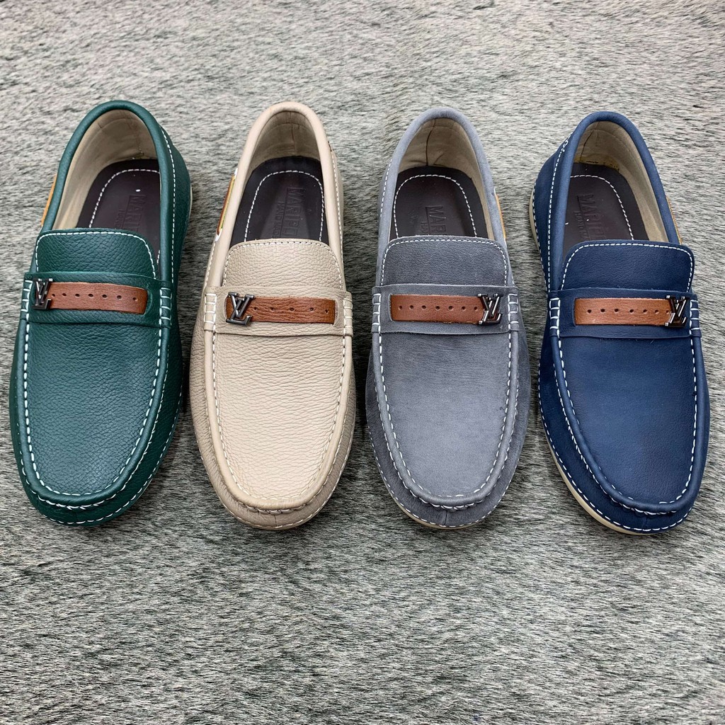 Giầy lười nam da bò LV siêu mềm êm chân phong cách trẻ
