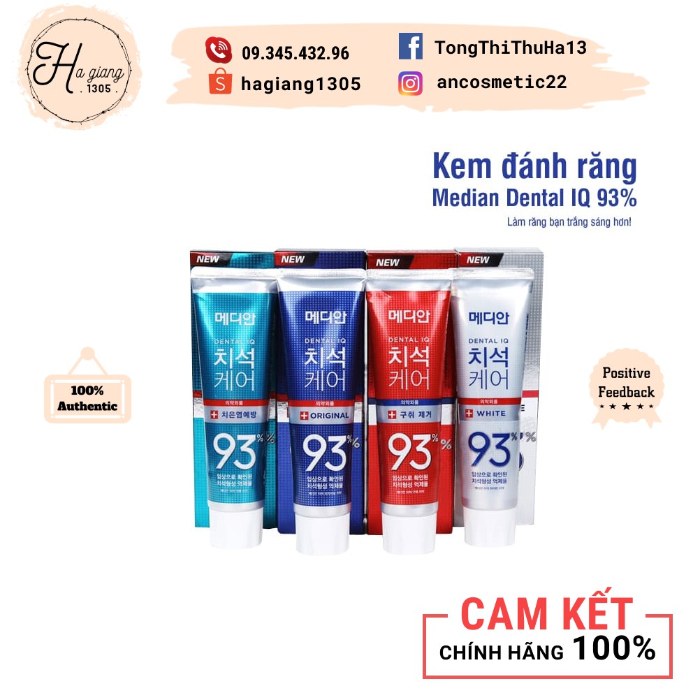 Kem đánh răng MEDIAN 93% Tooth-Paste Hàn Quốc, Kem đánh răng Hàn Quốc Median cho răng nhạy cảm