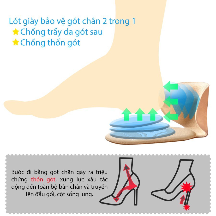 Lót Giày Cao Gót/ Giày Búp Bê Giảm Size Chống Rộng, Chống Trầy - Loại Chữ T Nửa Bàn Chân