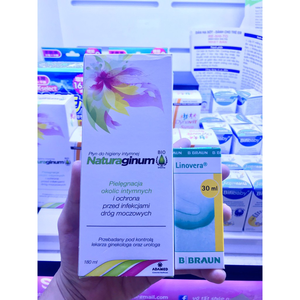 Combo mẹ sau sinh Linovera trị rạn da + Dung dịch vệ sinh Organic Naturaginum ngăn  ngừa ung thư