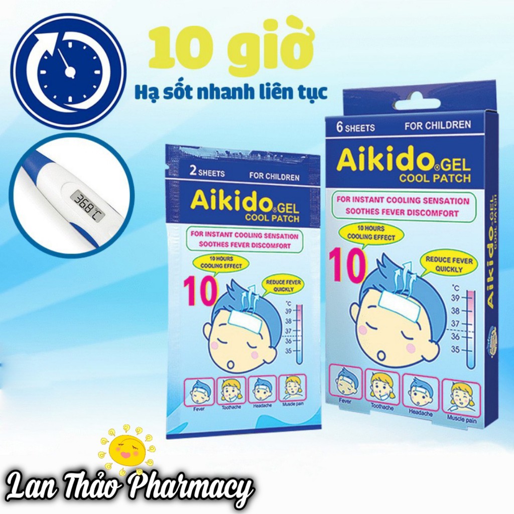 [CHÍNH HÃNG] MIẾNG DÁN HẠ SỐT AIKIDO GEL COOL PATCH 2 MIẾNG/BỊCH