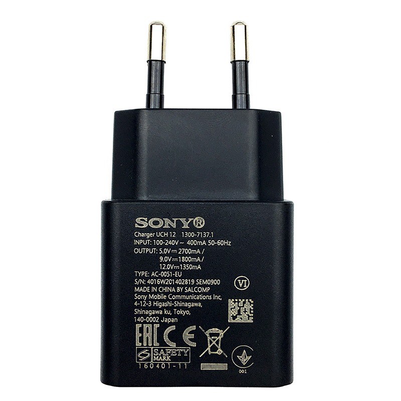 Bộ sạc Sony UCH12 cho XZ/XZs/XZ1/XZ2/XZ3/XA1/XA1 Plus quick charger 3.0 zin chính hãng