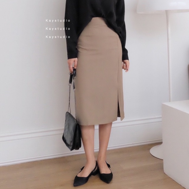 CHÂN VÁY NÂU XẺ TÀ