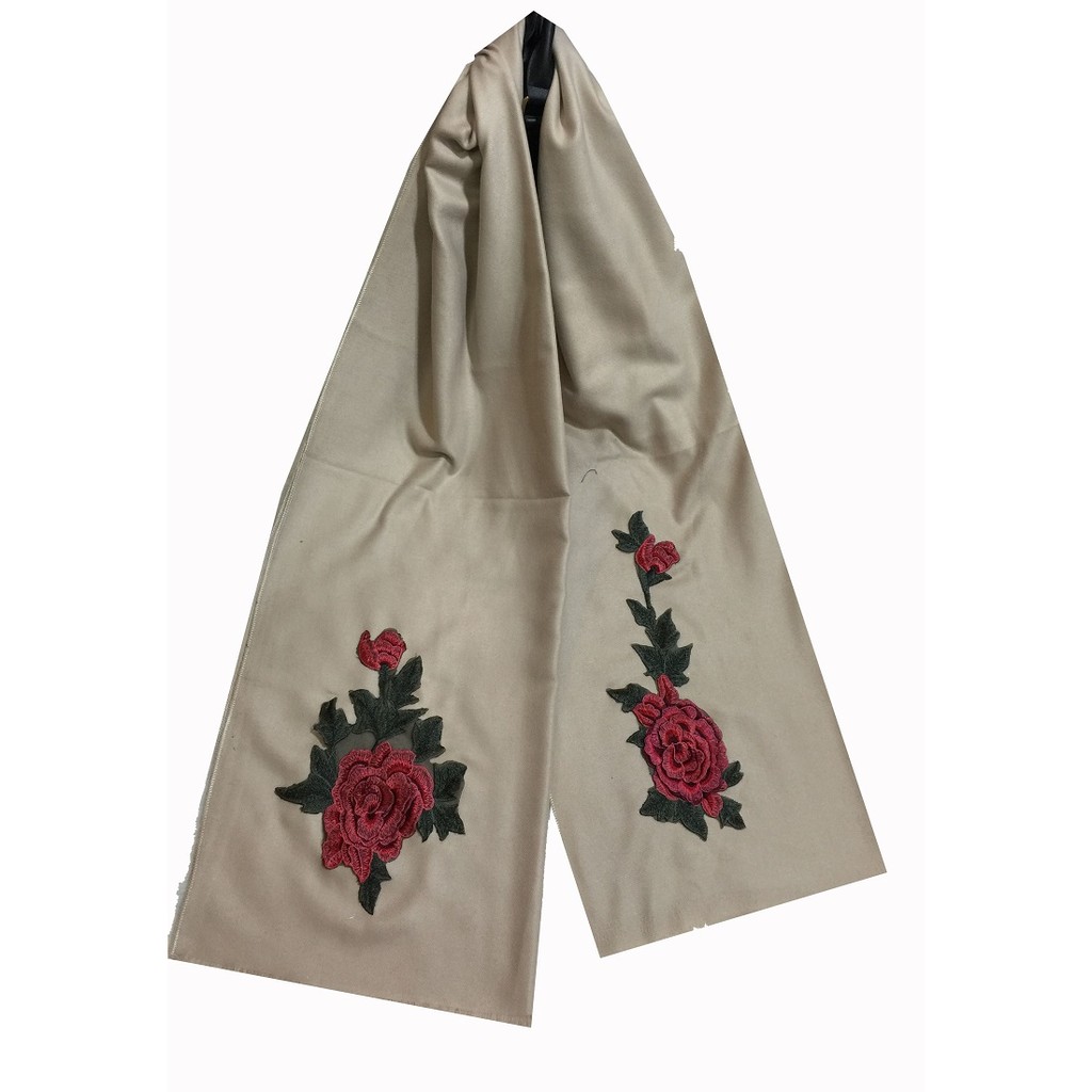  Khăn Dạ Nỉ Hoa Thêu