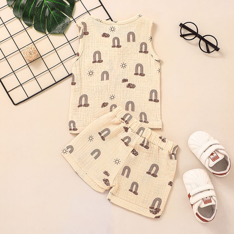 Combo bộ đồ bé trai 3-24 tháng không tay áo ba lỗ quần đùi set mùa hè thời trang cho bé trẻ em sơ sinh