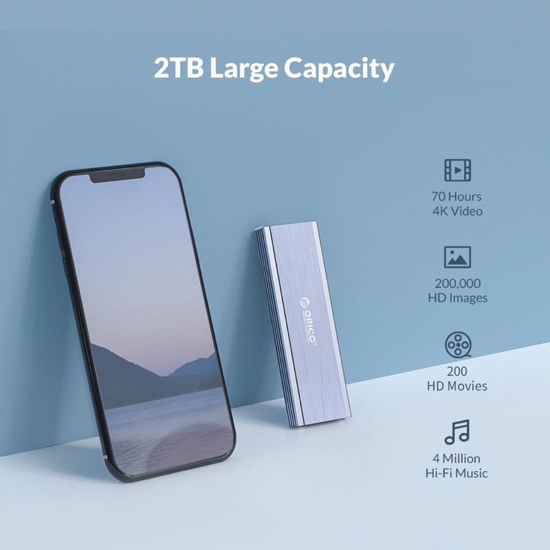 Box SSD M2 SATA ORICO PRM2F-C3 Type C Nhôm Nguyên Khối Cao Cấp | BigBuy360 - bigbuy360.vn