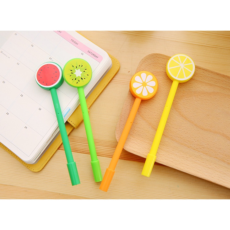 Bút Gel Nước Mực Đen Hình Trái Cây Nhiều Màu Sắc Dễ Thương