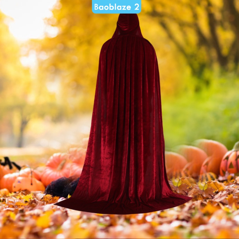 Áo Choàng Nhung Hóa Trang Phù Thủy Halloween 150cm Đen