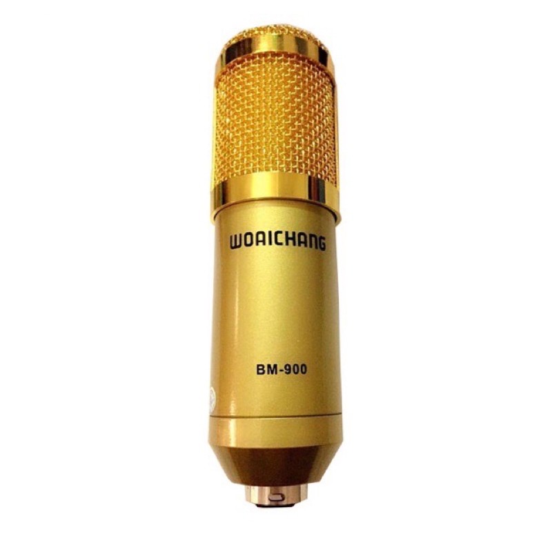 BỘ COMBO míc hát karaoke livestream online micro WOAICHANG BM900 CARD H9 BLUETOOTH THẾ HỆ MỚI chân kẹp màng lọc TAI JBL