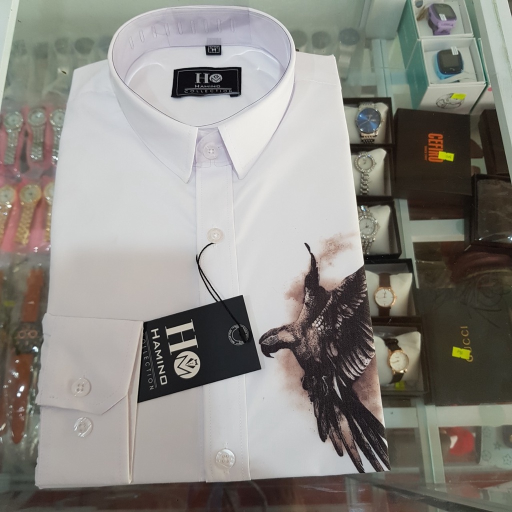 Áo Sơ Mi Nam Cotton Lụa TAHISM019, Áo Sơ Mi Hàn Quốc Họa Tiết 3D Tiết Trên Ngực Trái Dáng Body Dài Tay | BigBuy360 - bigbuy360.vn