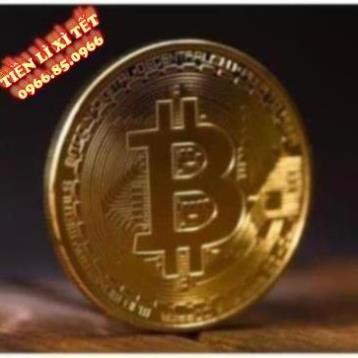 Đồng Xu Bitcoin Mạ Vàng 24k có hộp đựng
