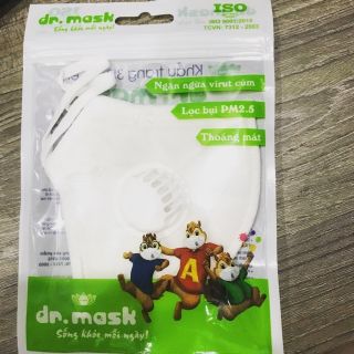 🇻🇳 Khẩu trang trẻ em Dr Mask kids van lọc BFE, chuẩn ISO 9001