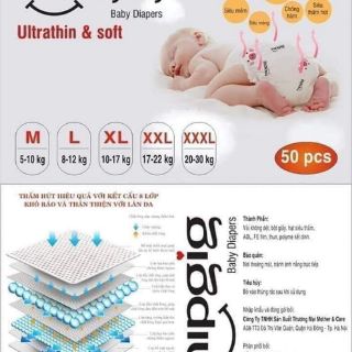 Bỉm quần Hipgig B combo 100m size (M/L/XL/XXL/XXXL)