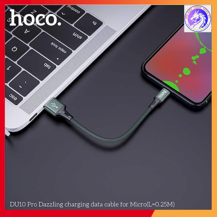 [Mã 2404EL10K giảm 10K đơn 20K] CÁP SẠC NHANH DÂY DÙ MICRO 3.0A HOCO DU10 PRO - DÀI 0.25M