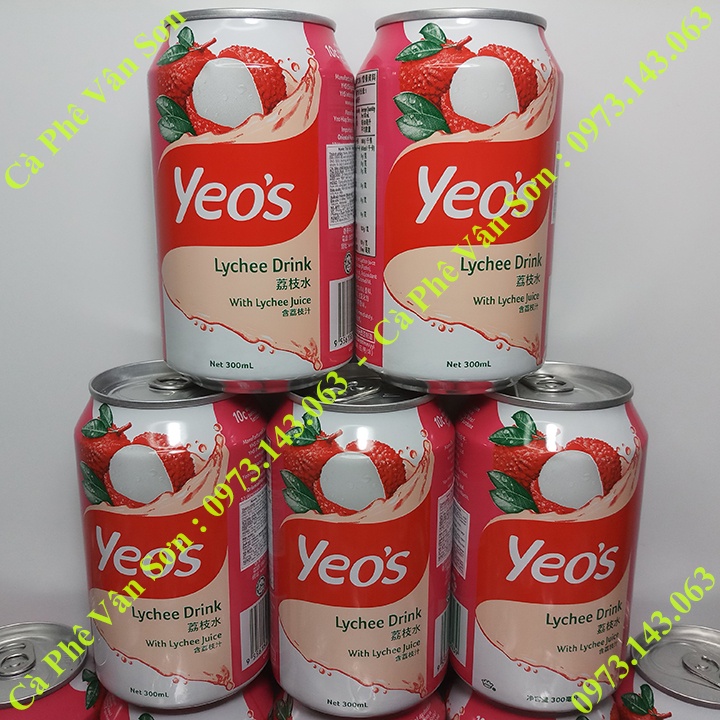 05 Lon Nước Vải Yeo's 300ml - Lychee Drink - YHS Malaysia