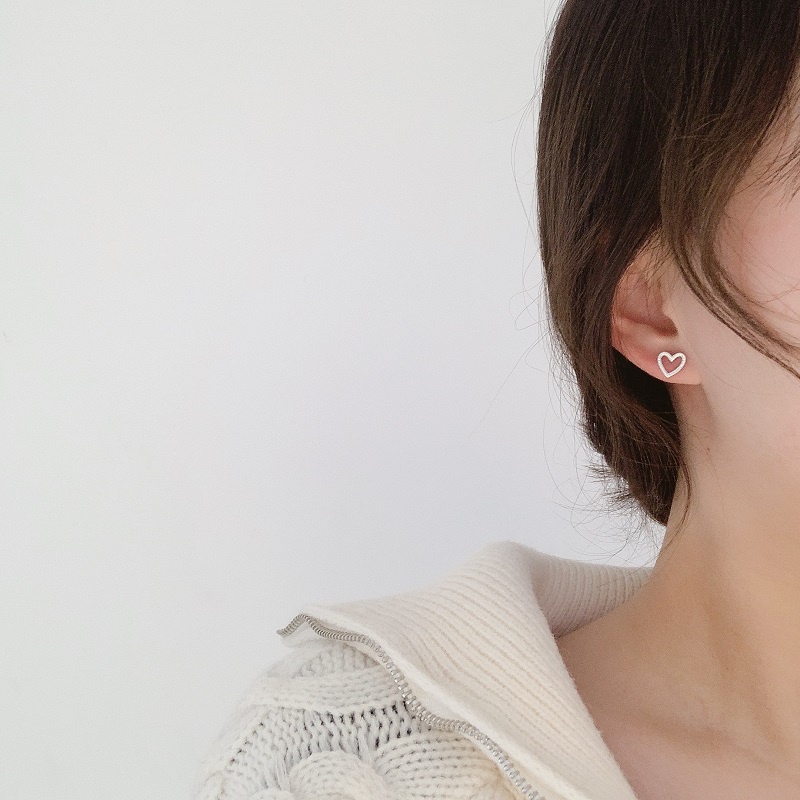 Bông Tai Hình Trái Tim Dễ Thương Phong Cách Hàn Quốc Thời Trang Cho Nữ