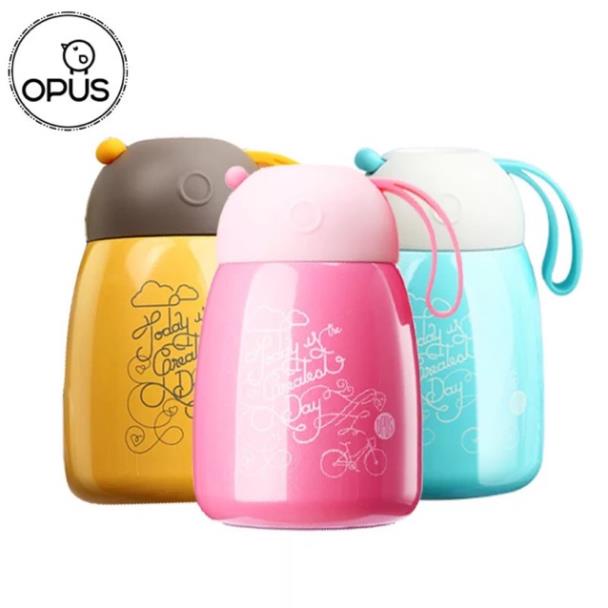 Bình ủ cháo cao cấp cho bé thương hiệu Satoshi - Nga, ruột inox 304, quai xách silicon an toàn cho trẻ, dung tích 300ml