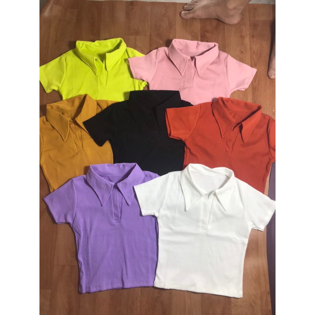Áo thun borip croptop cổ bẻ siêu chất TTSLA0231