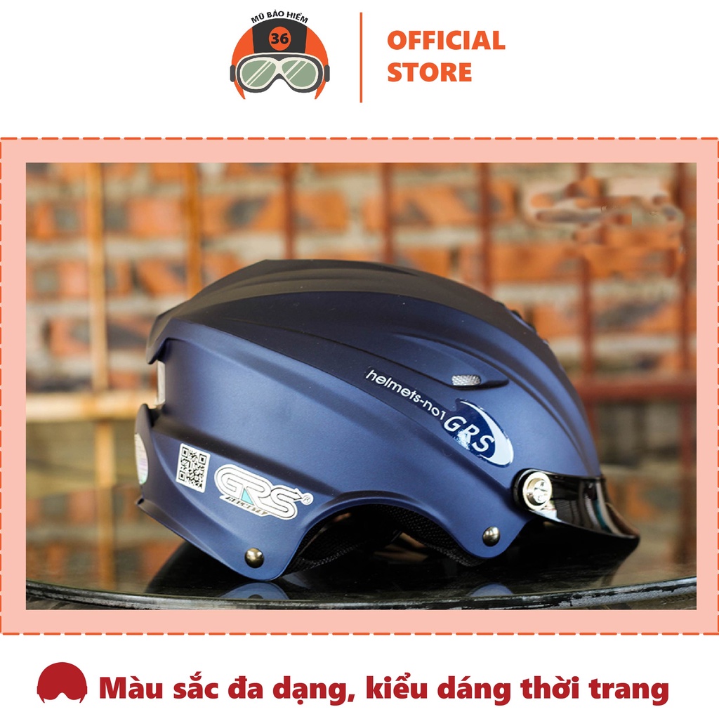 Mũ bảo hiểm không kính GRS A760T (xanh tím than nhám)