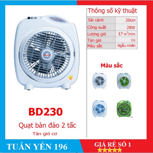 Quạt Bàn Đảo 2 Tấc Senko BD230 - Hàng Chính Hãng - Màu Ngẫu Nhiên