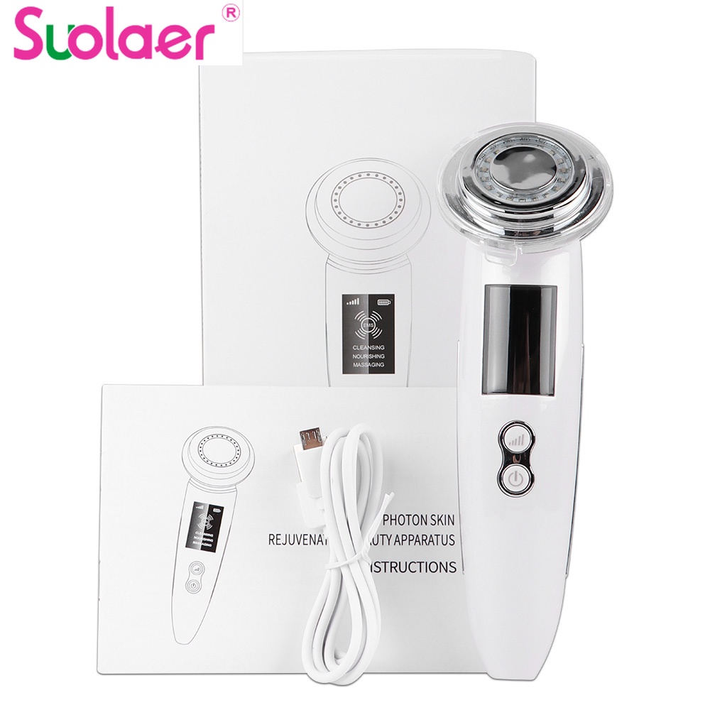 Máy mát xa da mặt SUOLAER đèn led nâng cơ trẻ hóa làn da tiện dụng làm đẹp