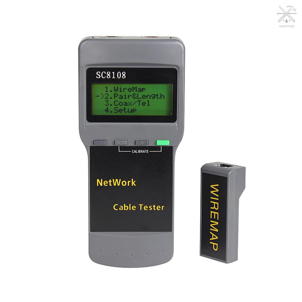 »SC8108 Multifunctional Portable LCD Digital Display Network Tester LAN Phone Cable Meter