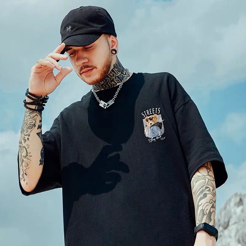 Áo Thun Tay Ngắn Cổ Tròn In Hình Gấu Hoạt Hình Dành Cho Nam Và Nữ Size M-8XL